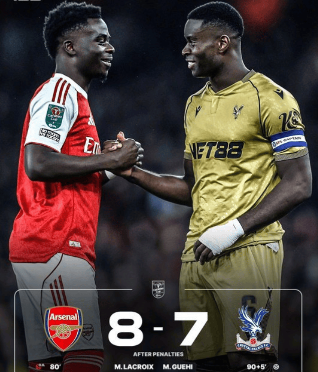 อาร์เซนอลผ่านเข้ารอบในลีกคัพด้วยการดวลจุดโทษ, ทำลายทางตันด้วยประตูตัวเอง; มีเพียง ซาก้า เท่านั้นที่พิสูจน์ความเด็ดขาด _ลาครัวซ์_ แมนเชสเตอร์ ซิตี้ เชลซี